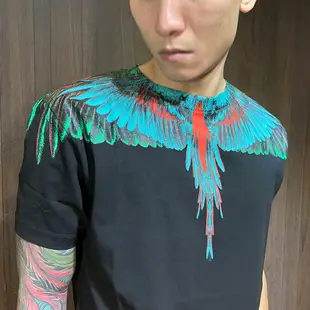 美國百分百【全新真品】Marcelo burlon MB 翅膀 短袖T恤 短T T-shirt 黑色/藍綠翅膀 AW17