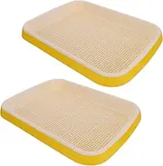 BEBEMOKO 2Pcs Double Sprouting Tray with Drainage Mesh for Plant Germination Wheatgrass Vegetable Starter Grower Container Base