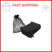 HRX Package Black Organza Bags 5x7 inch 100pcs, Mesh Candy Bags Jewelry Pouches
