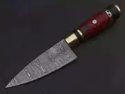 8.5" CUSTOM HANDMADE DAMASCUS STEEL BOWIE KNIFE with Leather Sheath