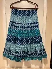 Jones New York Sport Tiered Full Peasant Skirt Medium M NWT $79