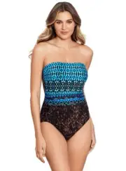 Miraclesuit Untamed Avanti Underwire Removable Strap Swimsuit, Brown/Multi, 10