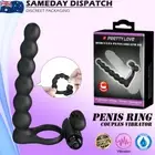 Pretty Love Vibrating Cock Ring Double Penetrator Penis Ring Couples Sex Toy