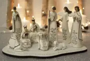 Lighthouse Christian Products A Savior Is Born Scriptured Nativity Set with Base