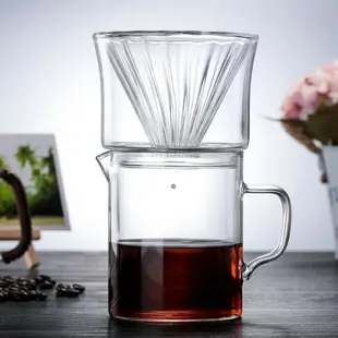 廠家耐熱玻璃咖啡壺 雙層玻璃咖啡濾杯 滴漏式咖啡漏斗條紋