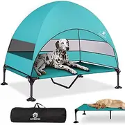 Elevated Dog Bed with Canopy, Raised Outdoor Dog Bed, Portable Pet Bed Cot, Large Dogs Cooling Bed for Camping, Indoor & Outdoor