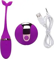 Wearable Remote Control Bullet Egg Vibrator, G-Spot Massager for Adult Women, Discreet and Rechargeable Sex Toy (Purple)