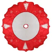 Allstate 54" Red White Jeweled Tree and Snowflake Christmas Tree Skirt