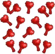 100pcs Red Heart Foil Balloons, 5inch Mini Red Heart Mylar Balloons for Wedding Birthday Valentine's Day Proposal Party Decoration