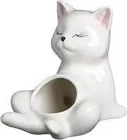Small Planter Pots - Ceramics Small Cat Shape Flower Containers | Adorable Home Accessories Plant Containers for Balcony Desk Garden Windowsill