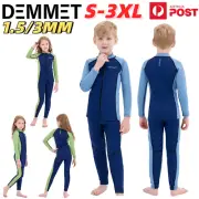 DEMMET Kids Wetsuit 3mm Neoprene Long Sleeve Diving Tops Pants Surfing Swimming