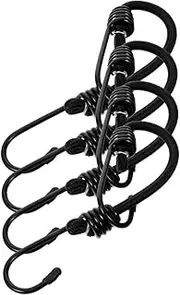 ZUNOXAZ 4pcs Elastic Bungee Straps with Carabiner Hooks Heavy Duty Tie Down Straps for Motorcycle Bicycle for Camping and Outdoor Use Easy Installation Secure Fastening