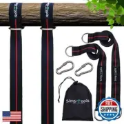 Tree Swing Straps Hanging Kit - Two 10ft Extra Long Heavy Duty 2200lbs and Tw