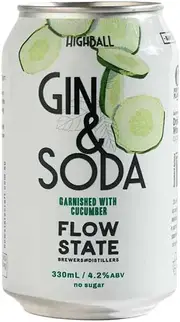 Flowstate Brewers and Distillers Highball Gin & Soda with Cucumber 330ml