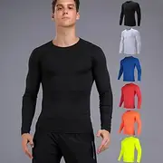 Men's Compression Shirt Running Shirt Long Sleeve Base Layer Athletic Athleisure Fall Spandex Breathable Quick Dry Sweat wicking Power Flex Running Jogging Tra