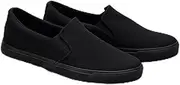 [WOFASHPURET] Simple Loafer Shoes for Men Breathable Canvas Fashionable Easy to Wear Black