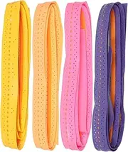 4pcs Badminton Racket Grip Stretchable Anti-Slip Net Racket Tape Sweat-Absorbing Handle Grip Reusable Overgrip Protector for Tennis and Badminton Enthusiasts