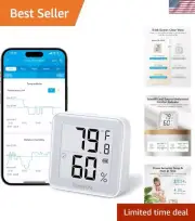 High Accuracy Bluetooth E-Ink Thermometer Hygrometer for Smart Home Monitoring