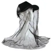 Wildtrak One-Size Mesh Net Cap Mosquito Protection w/ Adjustable Drawsting Black