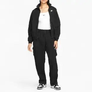 Nike 外套 NSW Essential Windrunner 女款 黑 白 立領 抽繩 寬鬆 風衣 夾克 DM6186-010
