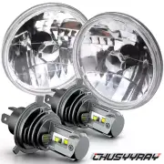 Pair 7Inch Round LED Headlights Hi/Lo Sealed Beam For Chevy Bel Air 1955-1957