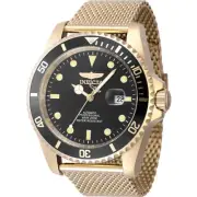 Invicta Men's Watch Pro Diver Automatic Black Dial Yellow Gold Bracelet 47966
