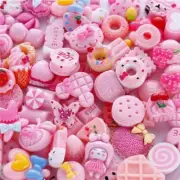 10 Resin Cabochons Food Slime Charms Valentines Day Pink Assorted Lot