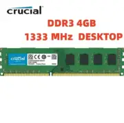 CRUCIAL 4GB PC3-10600 Desktop DDR3 1333MHz 240pin Non-ECC DIMM 1x 4G Memory-
