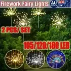 2X Fireworks 105-180LEDs Fairy String Lights Starburst Solar Xmas Garden Lamp CE