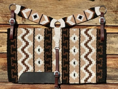 Chevals Hot selling Trending Breast collar Mohair Wool & Saddle Pad Combo
