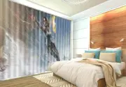 Nice Woman Torch Rain 3D Curtains Blockout Photo Printing Curtains Drape Fabric