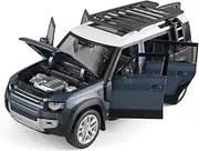 Scale Finished Model Car 1/18 for Range Rover Defender SUV Alloy Car Model Diecast Metal Off-Road Vehicles Car Model Sound and Light Simulation Miniature Replica Car(Blue)