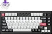 Keychron Q1 HE QMK Wireless Custom Mechanical Keyboard with Knob, 2.4 GHz/Bluetooth/Wired 75% Layout Hot-Swappable Programmable RGB Backlit Gateron Magnetic Switches for Mac Windows, Carbon Black