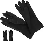 LALADEFIEE 2 Pairs Hair Shampoo Gloves Barber Gloves Hair Dye Gloves Black Hand Gloves Textured Gloves Salon Gloves Reusable Gloves for Hair Coloring Large Cleaning Gloves Hair Care Gloves
