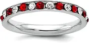 [JewelryWeb] 925 Sterling Silver Solid Polished Red and White CZ Simulated Diamond Eternity Band Ring-Eternity-Ring for Women and Men