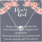 [LQRI] Flower Girl Gift Wedding Pearl Flower Necklace Bridesmaids Gift Wedding Party Necklace Proposal Gift