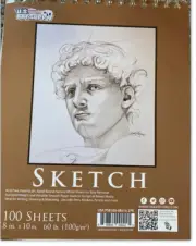 8" x 10" Spiral Bound Sketch Pad, 100-Sheets Each, 60 Pound (100gsm)