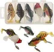 5pcs Jumping Soft Bait 6cm 10.5g T-Tail Swimbait with Hook Sequins Soft Fishing Lures for Freshwater Saltwater