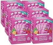 Designer Wellness Protein Smoothie, Real Fruit, 12g Protein, Low Carb, Zero Added Sugar, Gluten-Free, Non-GMO, No Artificial Colors or Flavors, Raspberry Passion Fruit, 24 Count