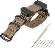 [WRISTARMOR] 16mm Adapters and HD Conversion RAF Nylon Watch Strap Kit Replacement for GShock DW-5600 DW-6900 GA700 GA100 watch band for men