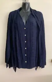 SASS & BIDE BNWT MR MOUTARE relaxed fit Navy Blue Blouse - Sz 8 - RRP $350