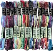 24 Skeins Magical Color Variations Floss Pack Six Strand Embroidery Variegated Cross Stitch Threads