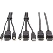 Eaton Tripp Lite Series Dual DisplayPort KVM Cable Kit - DP, USB, 3.5 mm Audio (
