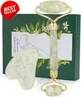 "Gua Sha Stone & Jade Roller Set Light Green Anti-Aging Facial Beauty Tool"