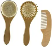 MERRYHAPY Grooming Kit 3pcs Newborn Scalp Brush Set Toddler Hair Brush Head Massager