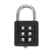 Push Button Combination Padlock 6-Digit 3-Position Lock Black