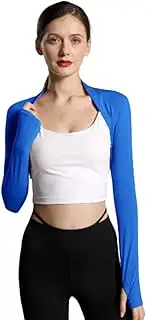 [TQQEPOOL] Women's Long Sleeve Shrug Open Front Cropped Cardigan for Dresses Casual,Sports Shrug Without Bra