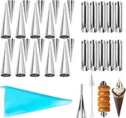 Cannoli Forms | Stainless Steel Cannoli Tubes Molds Kit,Non-Stick Pastry Making Mould for Danish Pastry Croissant Shell Cream Roll