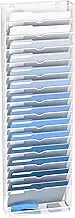 DALTACK Wall File Holder 16 Tier Hanging Wall File Organizer, for Papers Mails Folders Clipboard Magazine Organization, for Office Home, Mesh Metal, White (16 Tier White)
