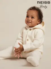 Reiss Neutral Jesse Hooded Boiled-Wool Pram Suit (F47277) | $115